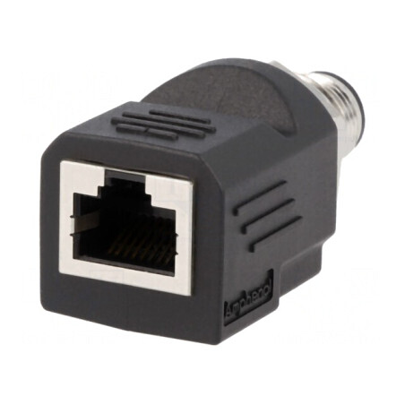 Adaptor Ethernet M12 la RJ45 4 pini drept | Electronic-mag.ro | Componente Electronice