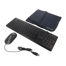 Kit de birou negru USB cu cablu, layout US, 1.4m | Electronic-mag.ro | Componente Electronice
