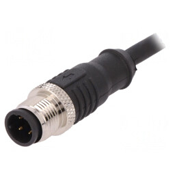 Mufă M12 4PIN Ethernet IP67 250V 4A Drept 1m | Electronic-mag.ro | Componente Electronice