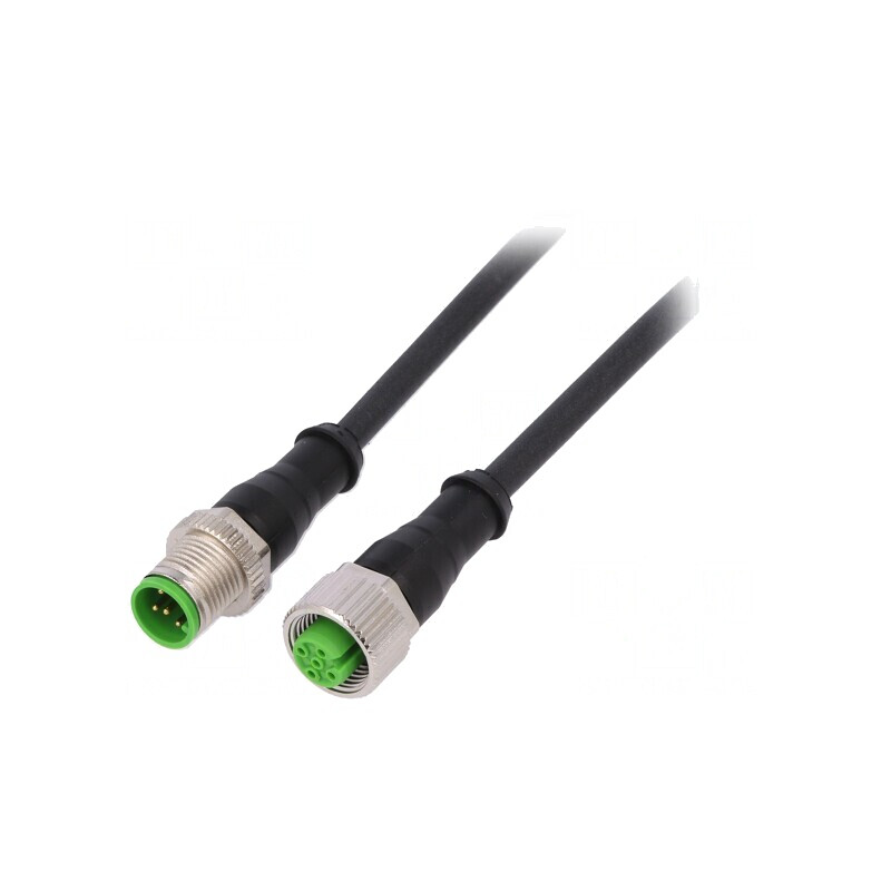 Cablu de conectare M12 5 pini 0,3m 30VAC 4A PUR | Electronic-mag.ro | Componente Electronice