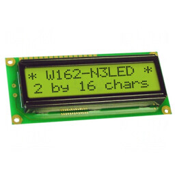 Afișaj LCD alfanumeric 16x2 galben-verde LED | Electronic-mag.ro | Componente Electronice