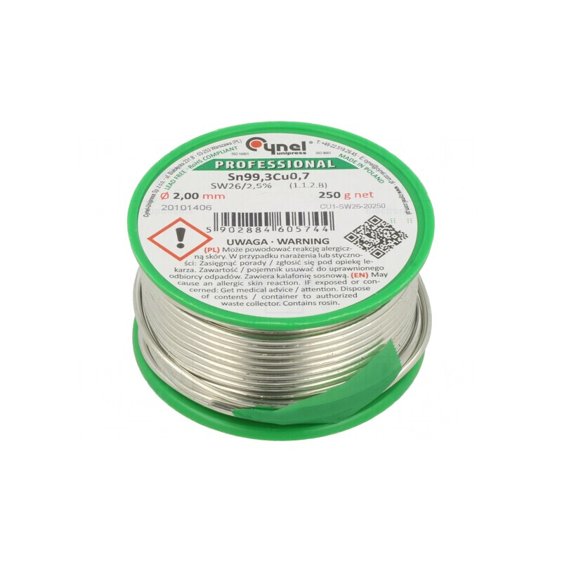 Sârmă de lipit fără plumb 2mm 250g 227°C | Electronic-mag.ro | Componente Electronice Sârmă de lipit fără plumb 2mm 250g 227°C | Electronic-mag.ro | Componente Electronice