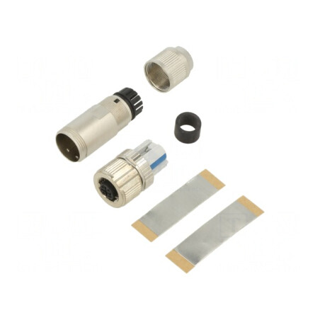Mufă Ethernet M12 PIN 4 mamă drept push-lock | Electronic-mag.ro | Componente Electronice