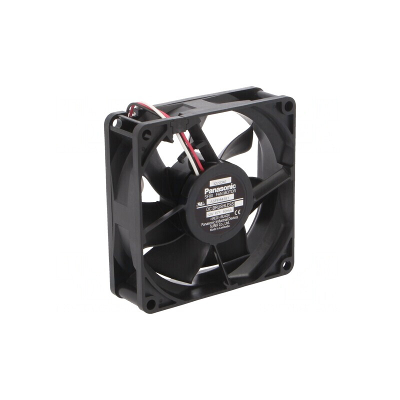 Ventilator axial 12V DC 80x80x25mm 44.4m3/h 19dBA cu bilă | Electronic-mag.ro | Componente Electronice