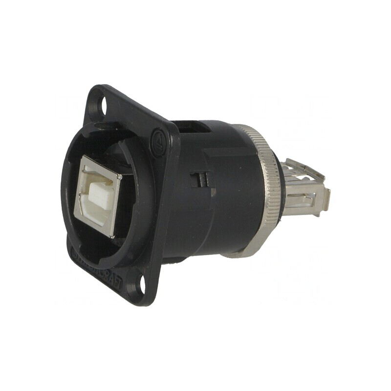 Adaptor USB A la USB B, EH USB 2.0, negru | Electronic-mag.ro | Componente Electronice