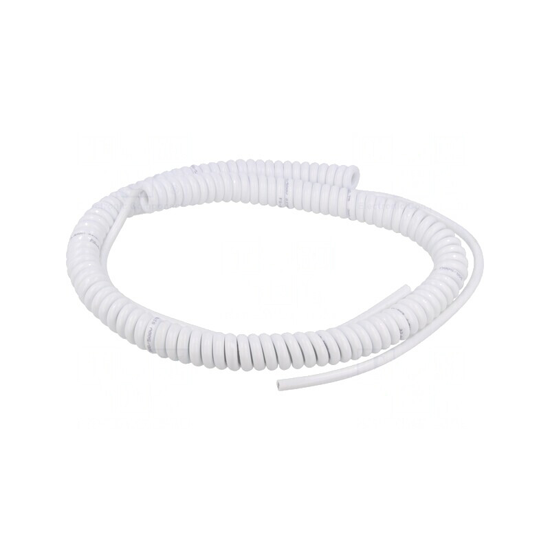 Cablu Spiralat Neecranat PUR Alb 0,8m | Electronic-mag.ro | Componente Electronice
