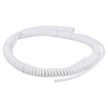 Cablu Spiralat Neecranat PUR Alb 0,8m | Electronic-mag.ro | Componente Electronice