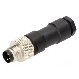 Conector M8 3-Pin Drept pe Cablu Nano-Change 4A