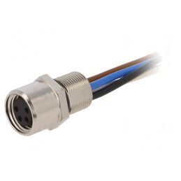 Conector M8 Mamă 4 PIN pentru Montare Panou cu Piuliță Spate | Electronic-mag.ro | Componente Electronice