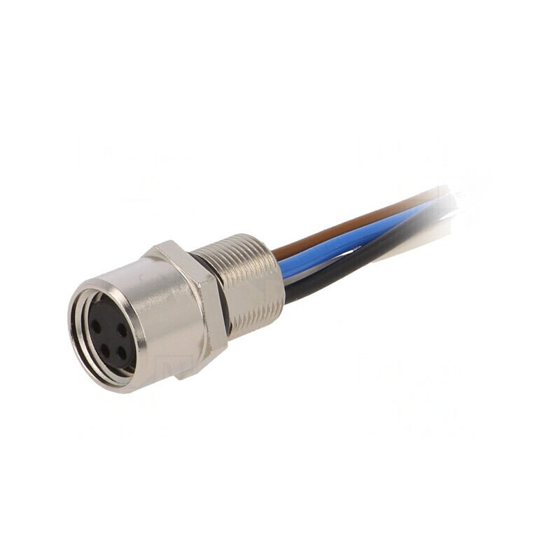 Conector M8 Mamă 4 PIN pentru Montare Panou cu Piuliță Spate | Electronic-mag.ro | Componente Electronice