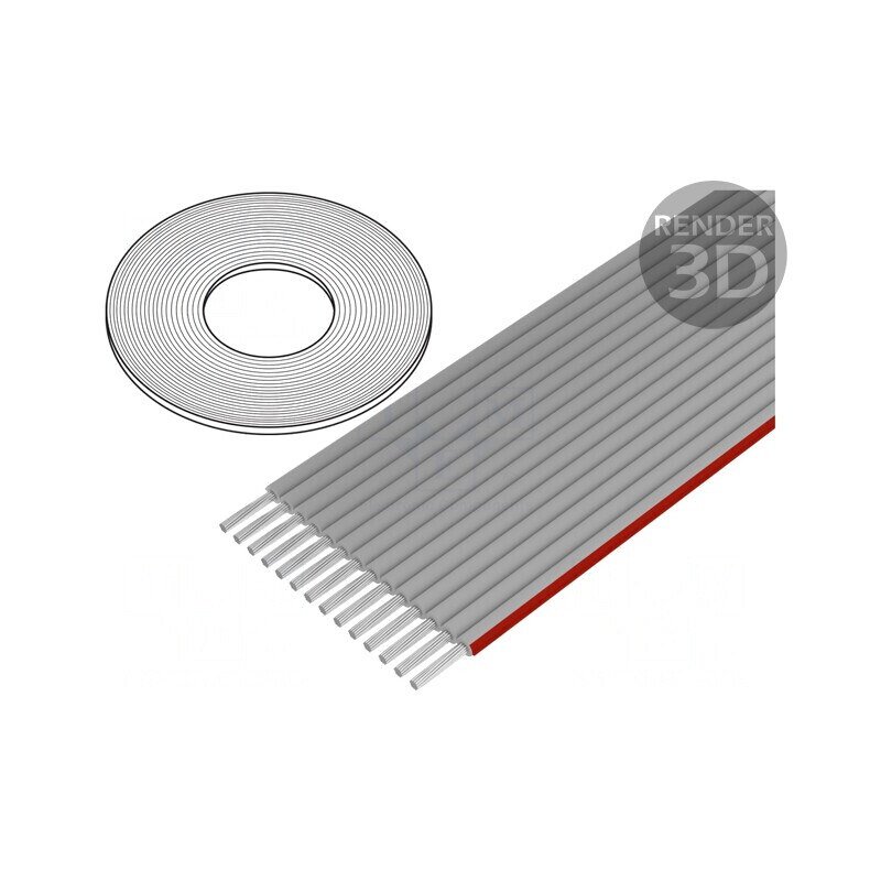 Cablu Bandă 1mm Litat Cu Neecranat PVC Gri 16x28AWG | Electronic-mag.ro | Componente Electronice