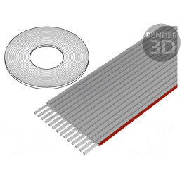 Cablu Bandă 1mm Litat Cu Neecranat PVC Gri 16x28AWG | Electronic-mag.ro | Componente Electronice