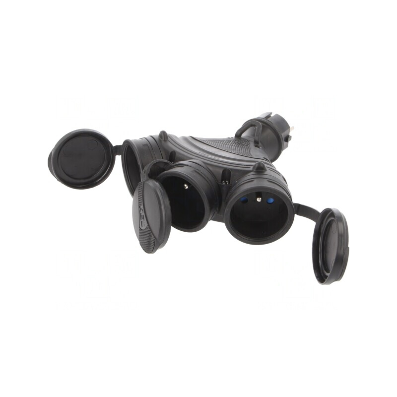 Splitter de putere 3 prize 16A negru | Electronic-mag.ro | Componente Electronice