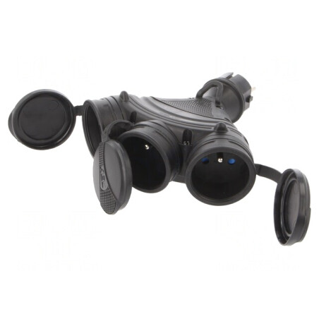 Splitter de putere 3 prize 16A negru | Electronic-mag.ro | Componente Electronice