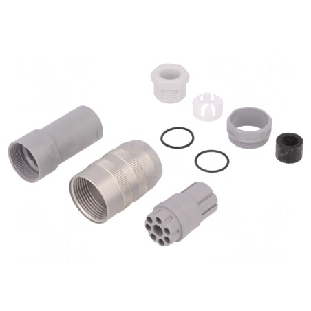 Mufă DIN 43651 7 pini 10A IP65 fără contacte | Electronic-mag.ro | Componente Electronice