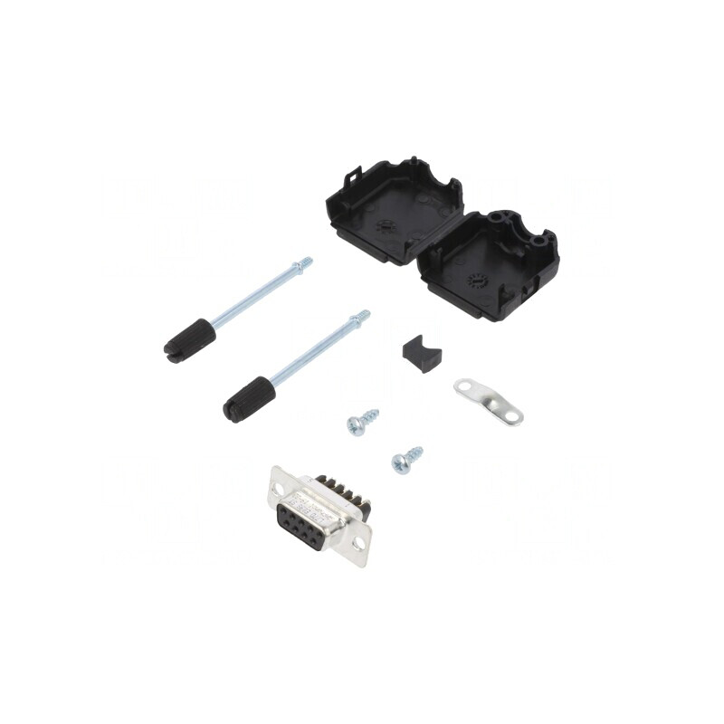 Conector D-Sub 9-Pin Mamă Drept cu Terminal Șurub și Contacte Aurite pe Cablu | Electronic-mag.ro | Componente Electronice