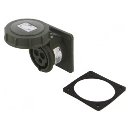 Conector Alimentare AC Trifazat Soclu Mamă 16A 230VAC IP67 | Electronic-mag.ro | Componente Electronice