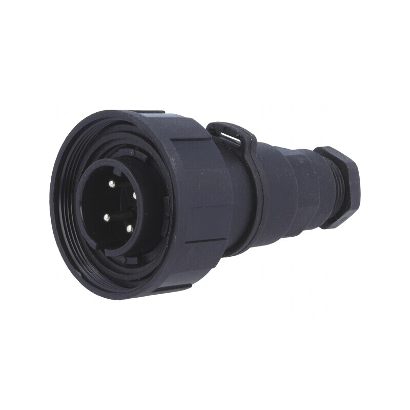 Conector circular mufă tată 4 pini cu filet interior | Electronic-mag.ro | Componente Electronice