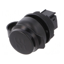 Soclu USB 22mm FrontCom IP65 Negru | Electronic-mag.ro | Componente Electronice