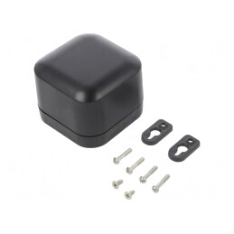 Carcasă universală policarbonat neagră 80x80x60mm | Electronic-mag.ro | Componente Electronice