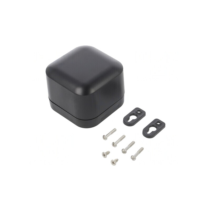 Carcasă universală policarbonat neagră 80x80x60mm | Electronic-mag.ro | Componente Electronice