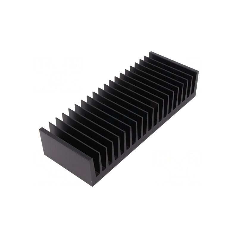 Radiator Extrudat cu Aripioare Negru 75x200x40mm | Electronic-mag.ro | Componente Electronice