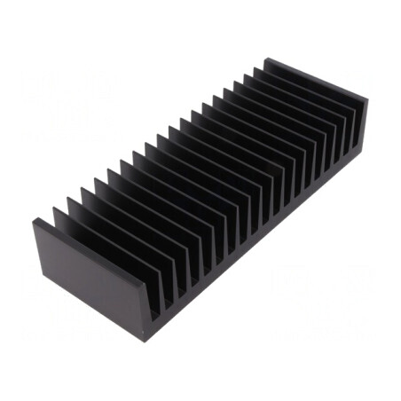 Radiator Extrudat cu Aripioare Negru 75x200x40mm | Electronic-mag.ro | Componente Electronice