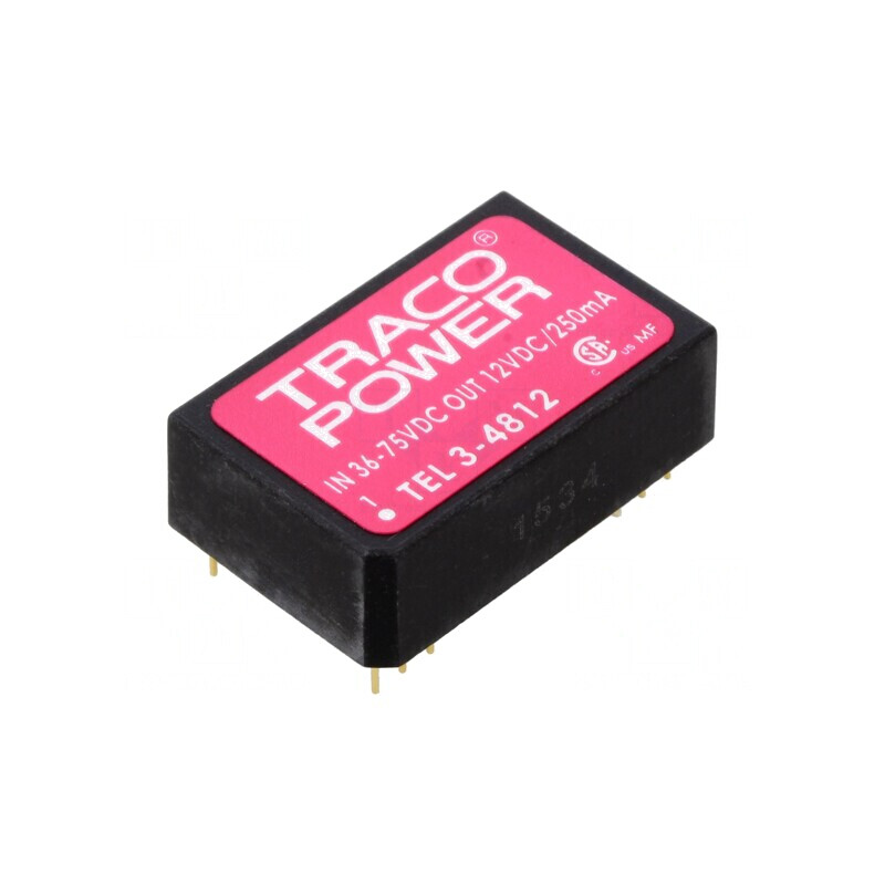 Convertor DC/DC 3W 36-75V la 12V 250mA DIP24 | Electronic-mag.ro | Componente Electronice