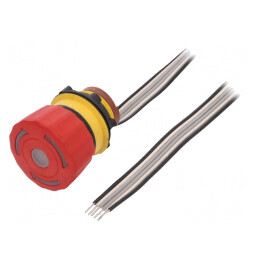 Comutator de Siguranță LED Roșu 22mm 2NC NO 24V | Electronic-mag.ro | Componente Electronice