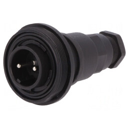 Conector Circular Mufă Tată 2 Pin Filet Exterior | Electronic-mag.ro | Componente Electronice