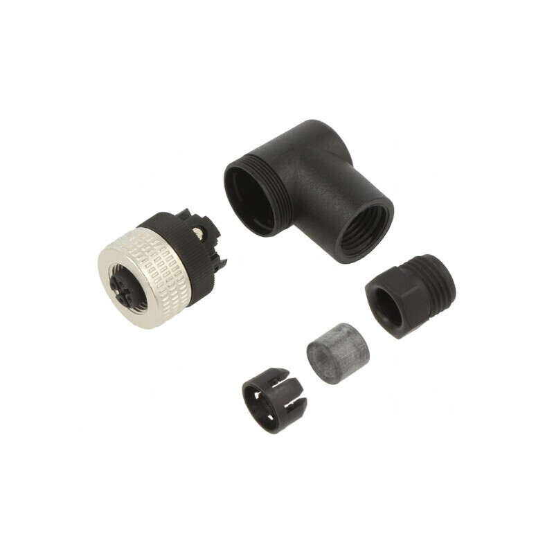 Conector M12 4-Pin Unghi PG7 125VAC 3A | Electronic-mag.ro | Componente Electronice