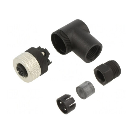 Conector M12 4-Pin Unghi PG7 125VAC 3A | Electronic-mag.ro | Componente Electronice
