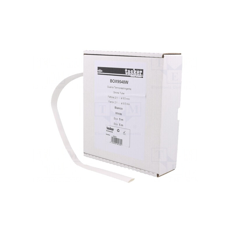 Manşon termocontractabil 9,5mm 5m alb | Electronic-mag.ro | Componente Electronice