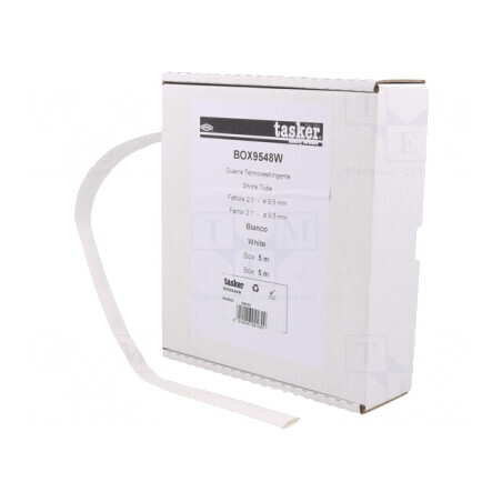Manşon termocontractabil 9,5mm 5m alb | Electronic-mag.ro | Componente Electronice