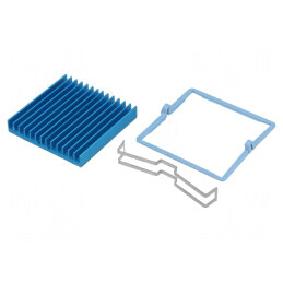 Radiator extrudat cu aripioare BGA albastru 45x45mm | Electronic-mag.ro | Componente Electronice