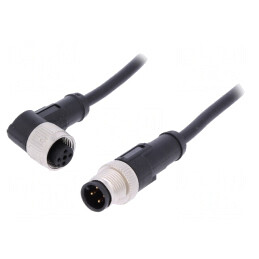 Cablu M12 4 PIN 5m PVC 250VAC 4A | Electronic-mag.ro | Componente Electronice