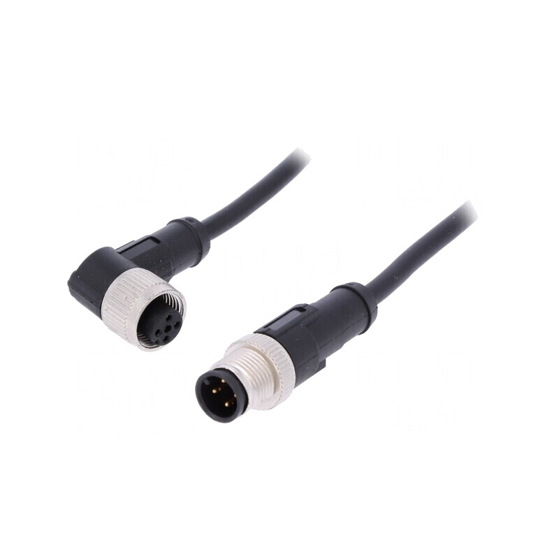 Cablu M12 4 PIN 5m PVC 250VAC 4A | Electronic-mag.ro | Componente Electronice