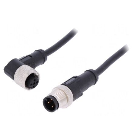 Cablu M12 4 PIN 5m PVC 250VAC 4A | Electronic-mag.ro | Componente Electronice