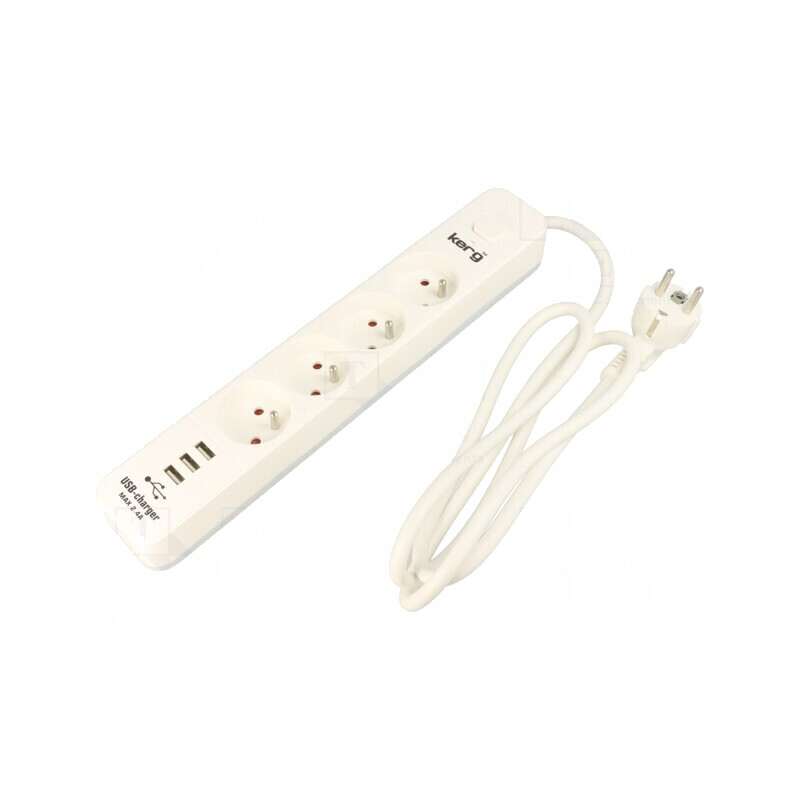 Prelungitor cu Protecție la Supratensiune, 4 Prize, 16A | Electronic-mag.ro | Componente Electronice