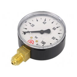 Manometru 0-100 bar 63 mm Lichide și Gaze Inerte | Electronic-mag.ro | Componente Electronice