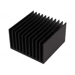 Radiator Extrudat cu Aripioare Negru 100x100x60mm | Electronic-mag.ro | Componente Electronice