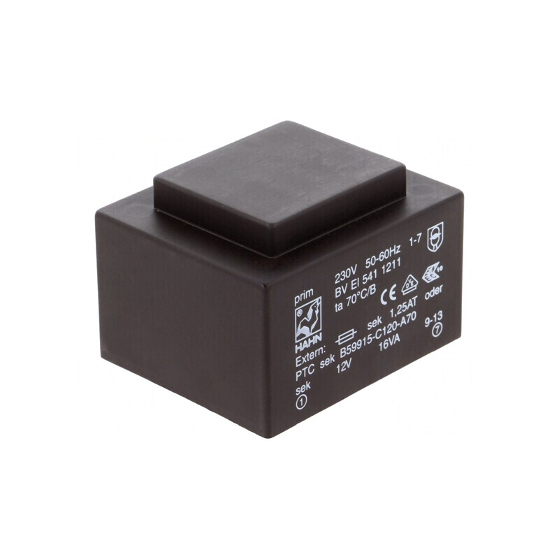 Transformator Încapsulat 16VA 230V 12V 1333mA PCB | Electronic-mag.ro | Componente Electronice