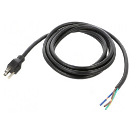 Cablu Electric NEMA 5-15 3x14AWG 3m Negru 15A