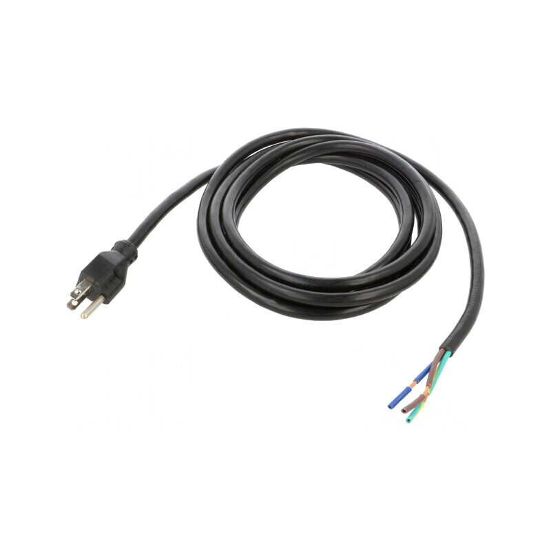 Cablu Electric NEMA 5-15 3x14AWG 3m Negru 15A | Electronic-mag.ro | Componente Electronice