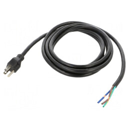 Cablu Electric NEMA 5-15 3x14AWG 3m Negru 15A | Electronic-mag.ro | Componente Electronice