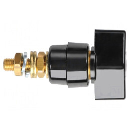 Clemă de laborator neagră 1kVDC 63A pe panou | Electronic-mag.ro | Componente Electronice