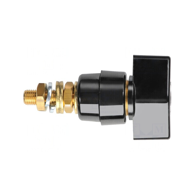 Clemă de laborator neagră 1kVDC 63A pe panou | Electronic-mag.ro | Componente Electronice