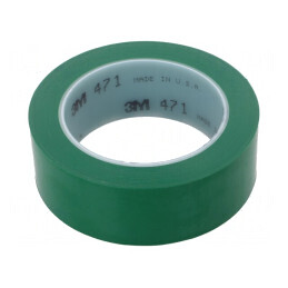 Bandă: de marcare | verde | L: 33m | W: 38mm | Thk: 0,13mm | 2,5N/cm | 130% | 471-38-33/GN