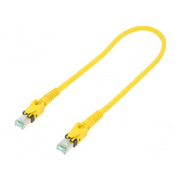 Patch cord | S/FTP | 6a | litat | Cu | PUR | galben | 0,5m | 27AWG | Fire: 8 | 09488484745005