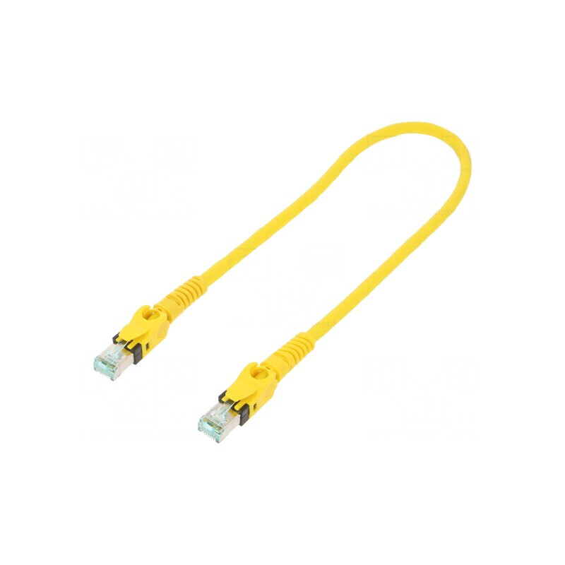 Cablu Patch S/FTP Cat 6a Cu 0.5m Galben